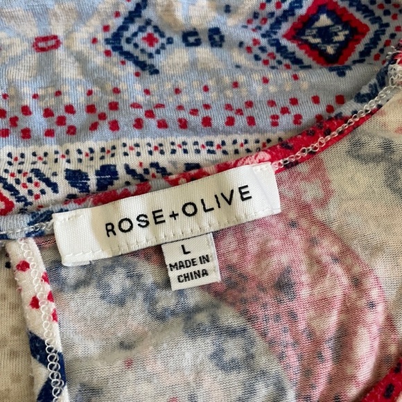 Rose and Olive Boho Patchwork Tank Top Shirt - Picture 9 of 9